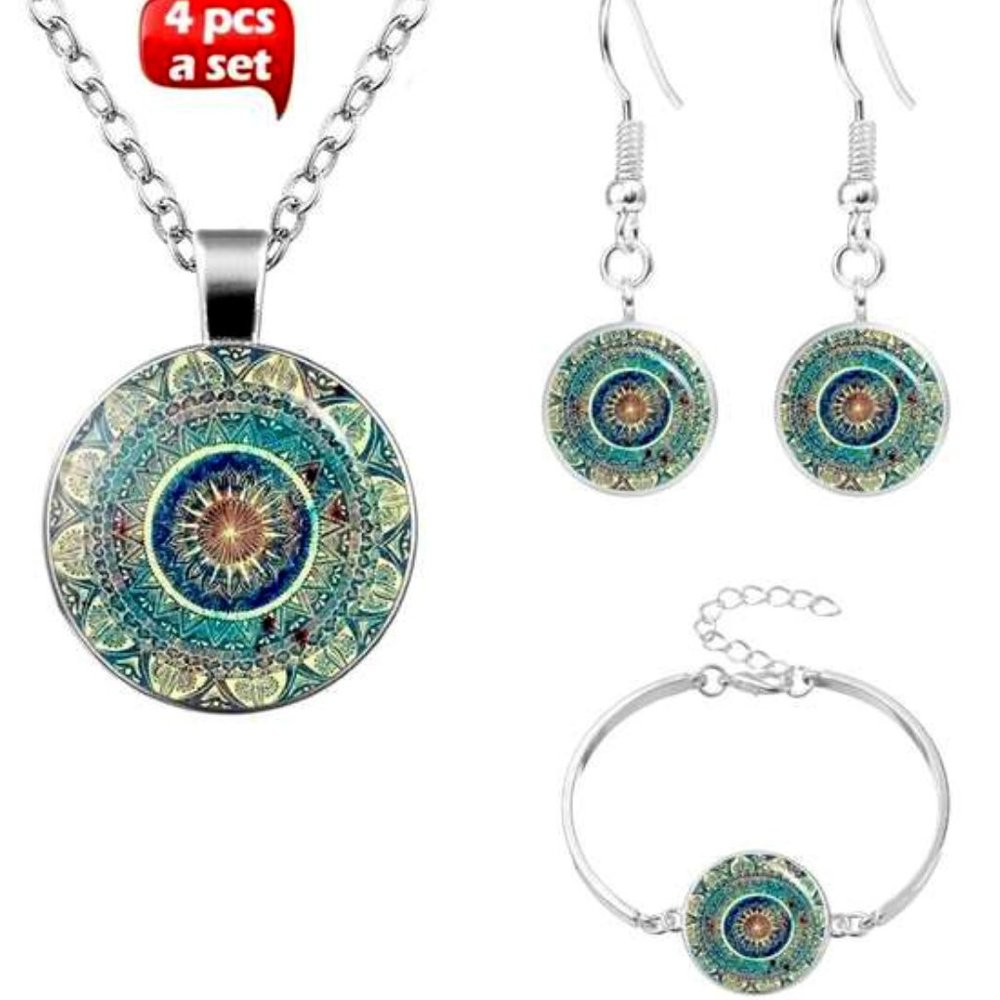 Chakra Glass Dome Jewelry Set
